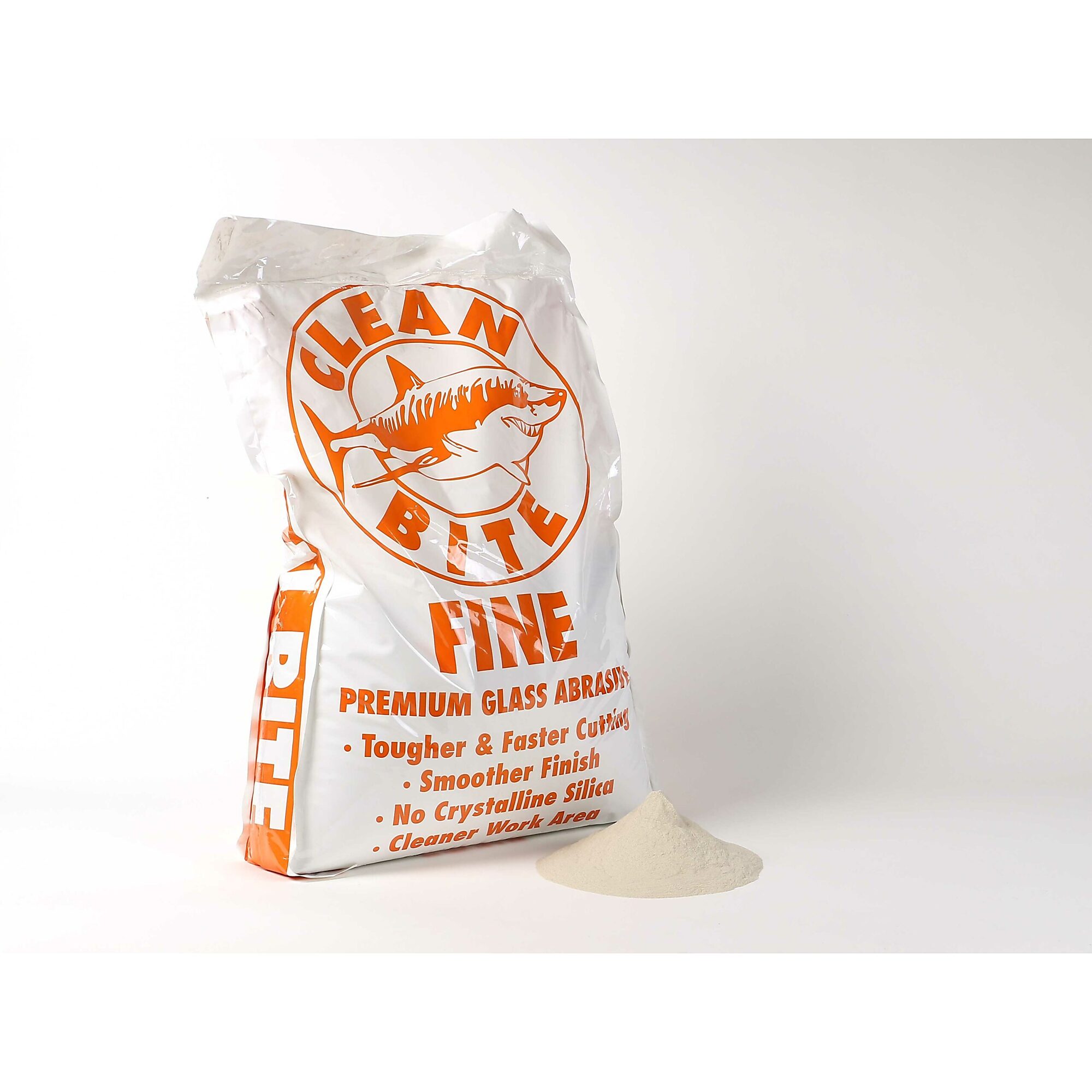 Clean Bite Crushed Glass Blast Media, Fine Grade, 50 Lbs., Model# Fine 50